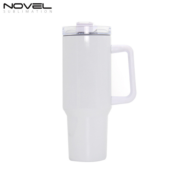 New Arrival 40oz Sublimation Colorful Stainless Steel Car Mug with Handle 40oz Tumblers