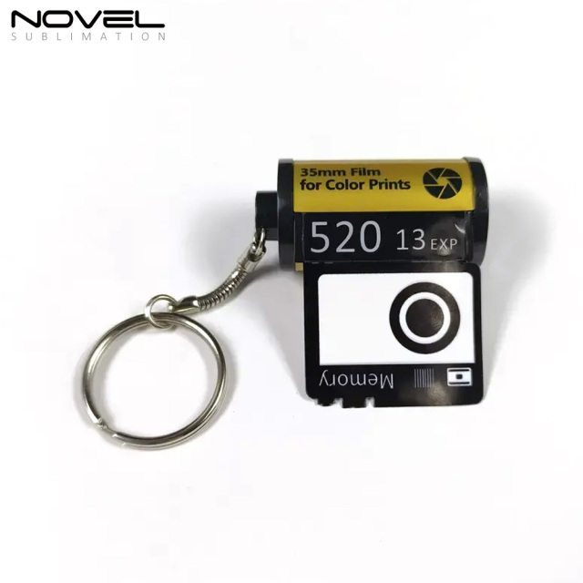 Sublimation Camera Film Roll Keychain Customized Keyrings with 10 Photos Album Picture