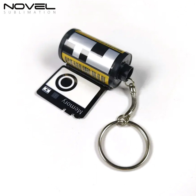 Sublimation Camera Film Roll Keychain Customized Keyrings with 10 Photos Album Picture