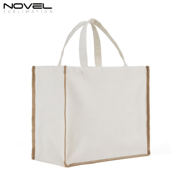 New Arrival Sublimation Blank Wide Bottom Shopping Linen Bag Reusable Custom Tote Bag