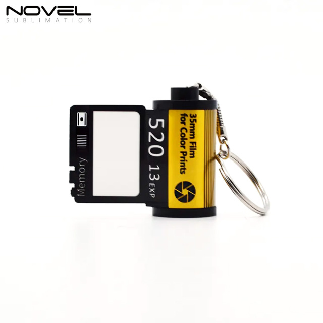 Sublimation Camera Film Roll Keychain Customized Keyrings with 10 Photos Album Picture