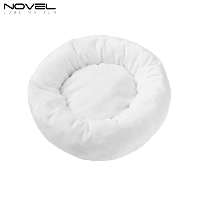 Sublimation Flannel Round Pet Nest Warm Winter Pet Bed Sleeping Mat Kennel Cat Nest Pet Supplies