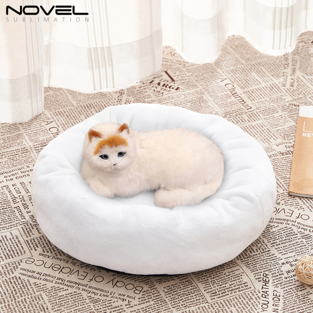 Sublimation Flannel Round Pet Nest Warm Winter Pet Bed Sleeping Mat Kennel Cat Nest Pet Supplies