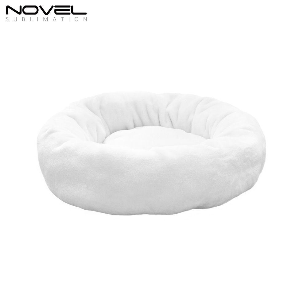 Sublimation Flannel Round Pet Nest Warm Winter Pet Bed Sleeping Mat Kennel Cat Nest Pet Supplies