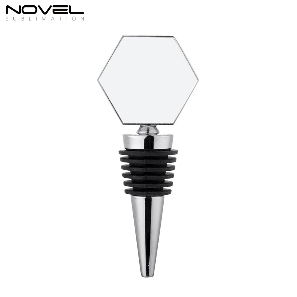 Sublimation Blank Wine Bottle Stoppers, Reusable Wine Stoppers Aluminum Heat Transfer Red Wine Stoppers Accessories for Gift, Bar, Party, Wedding