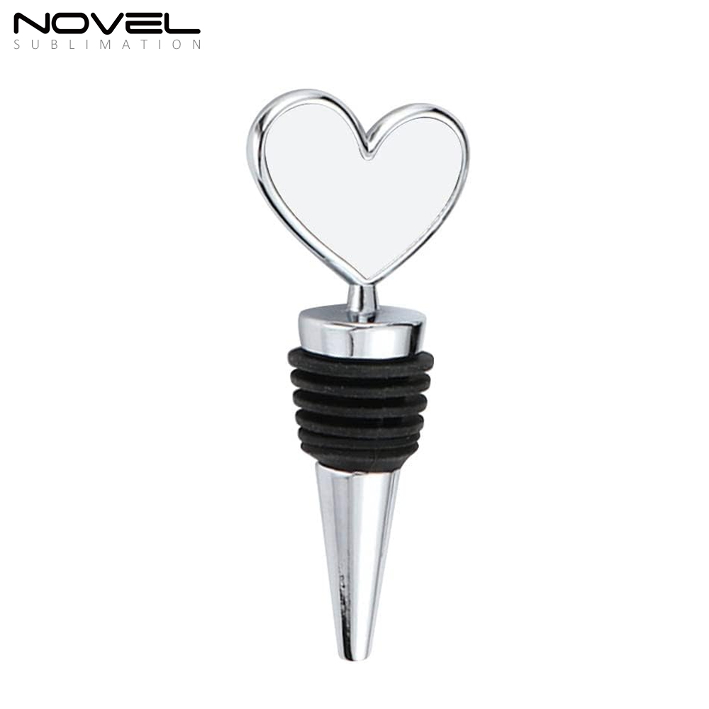 Sublimation Blank Wine Bottle Stoppers, Reusable Wine Stoppers Aluminum Heat Transfer Red Wine Stoppers Accessories for Gift, Bar, Party, Wedding