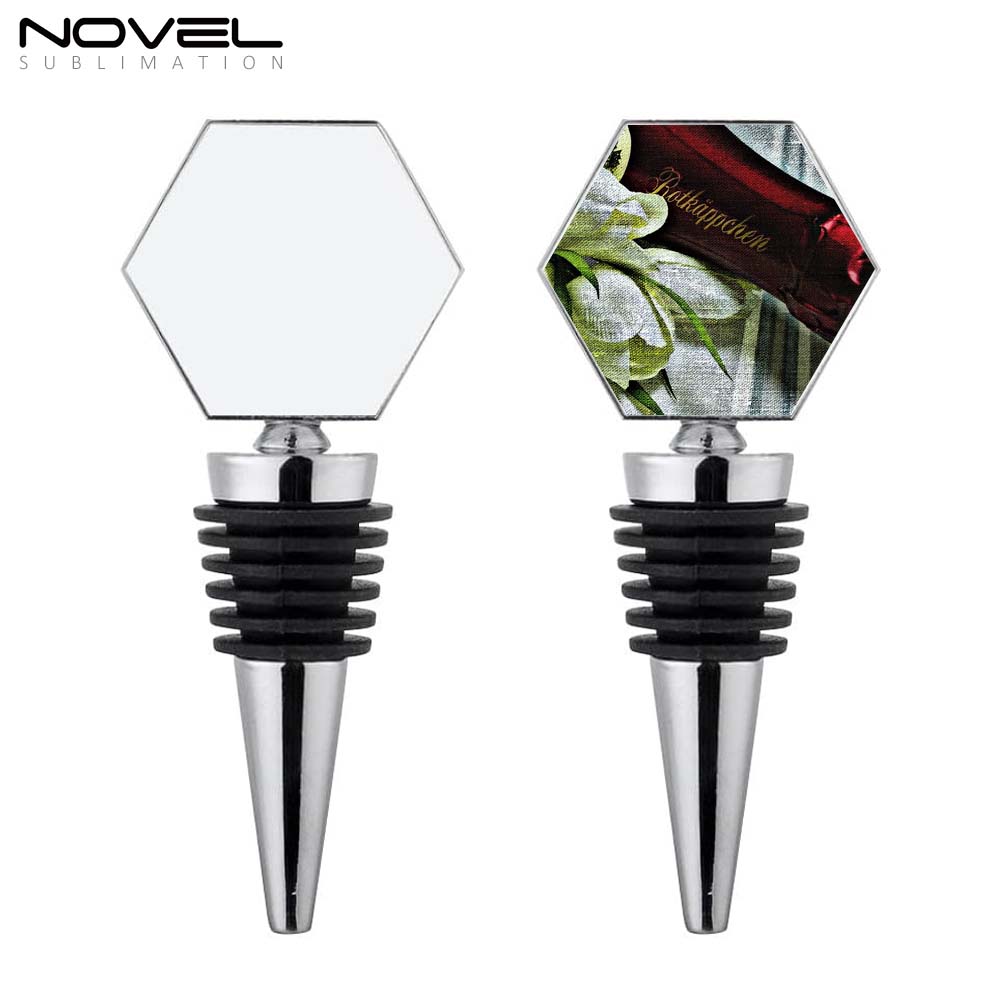 Sublimation Blank Wine Bottle Stoppers, Reusable Wine Stoppers Aluminum Heat Transfer Red Wine Stoppers Accessories for Gift, Bar, Party, Wedding