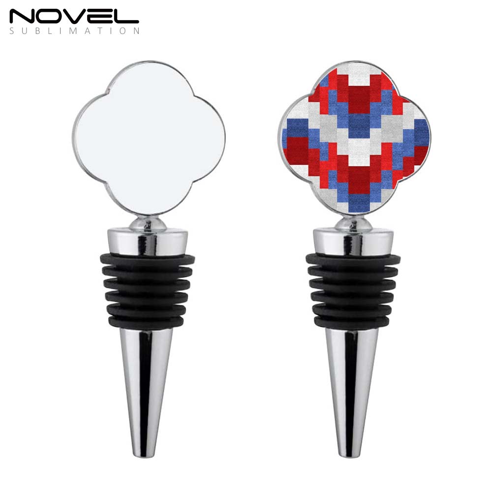 Sublimation Blank Wine Bottle Stoppers, Reusable Wine Stoppers Aluminum Heat Transfer Red Wine Stoppers Accessories for Gift, Bar, Party, Wedding