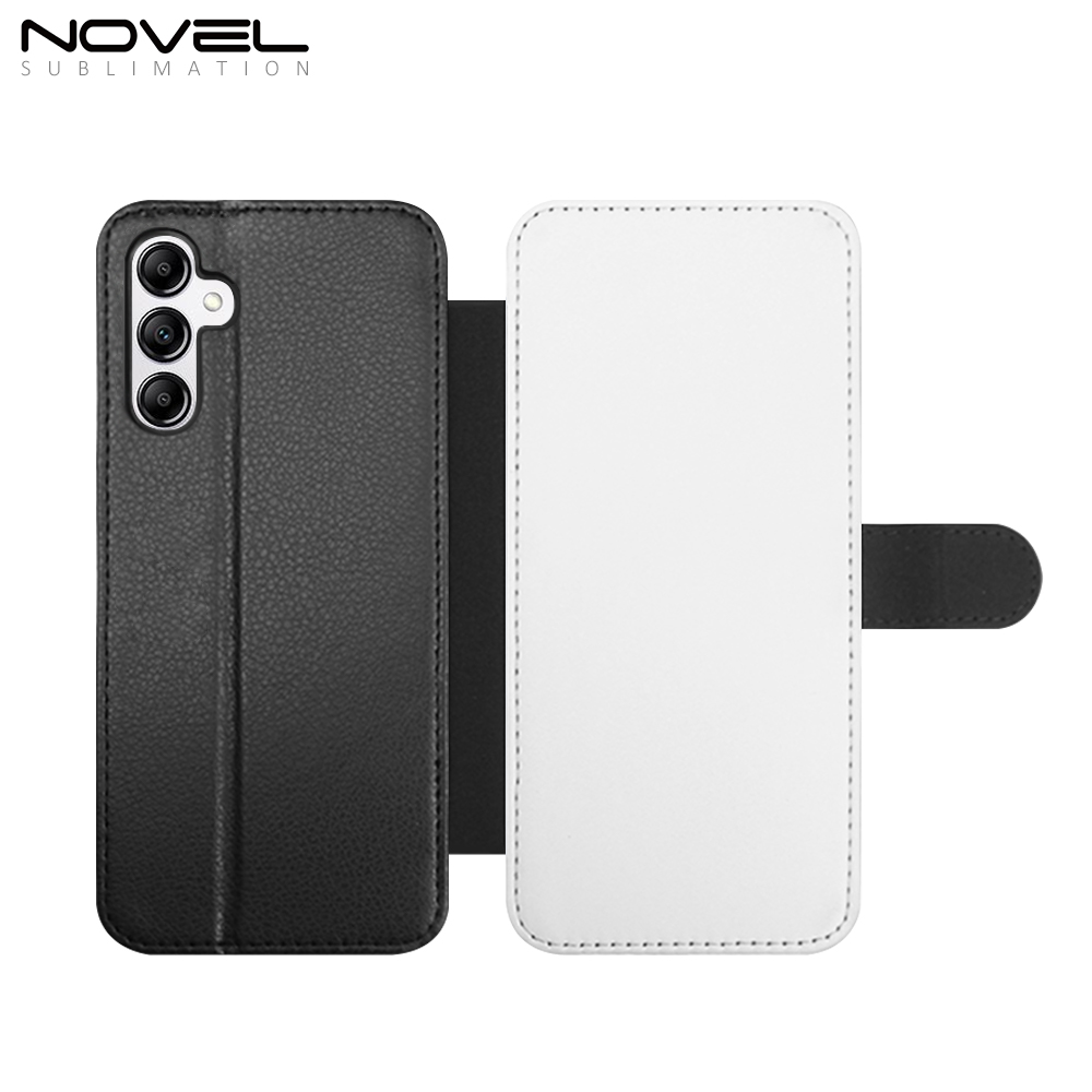 Sublimation Blank PU Leather Flip Phone Case Wallet TPU Inside with Card Holder and Stand for Samsung S23 FE Series