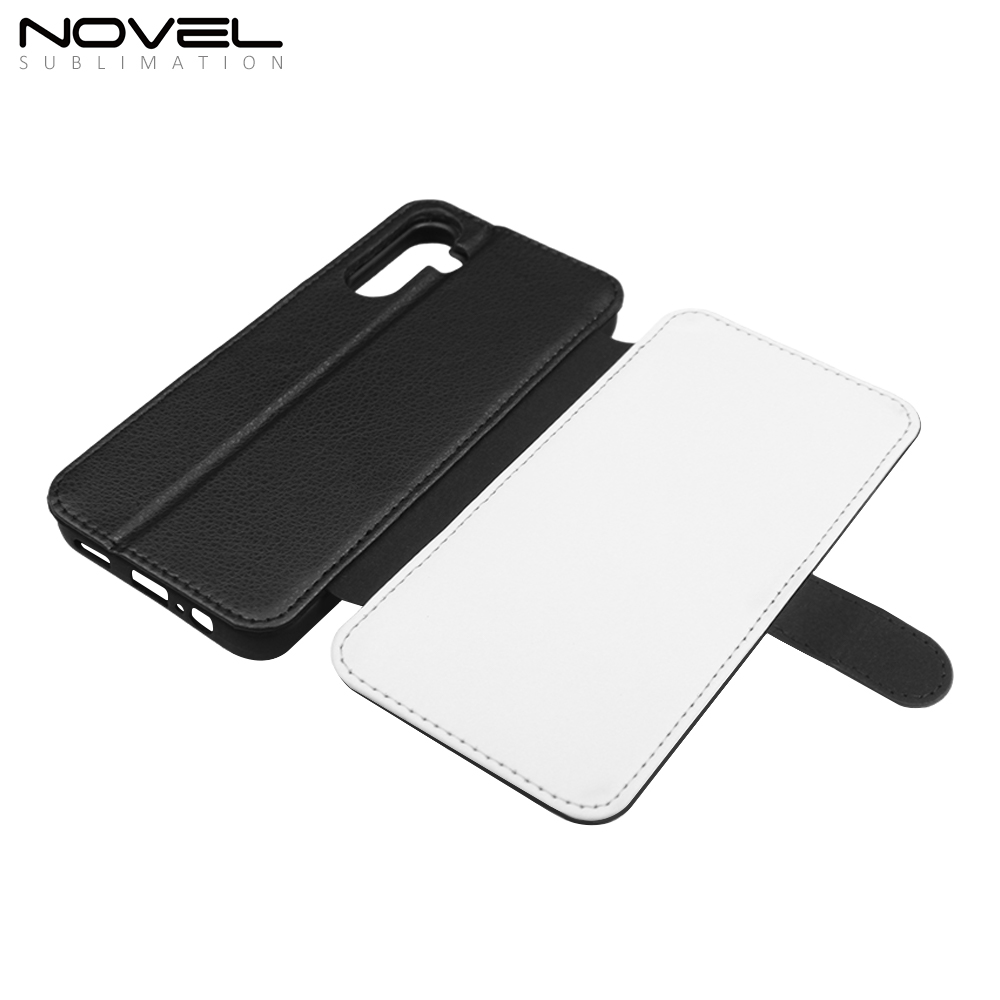 Sublimation Blank PU Leather Flip Phone Case Wallet TPU Inside with Card Holder and Stand for Samsung S23 FE Series