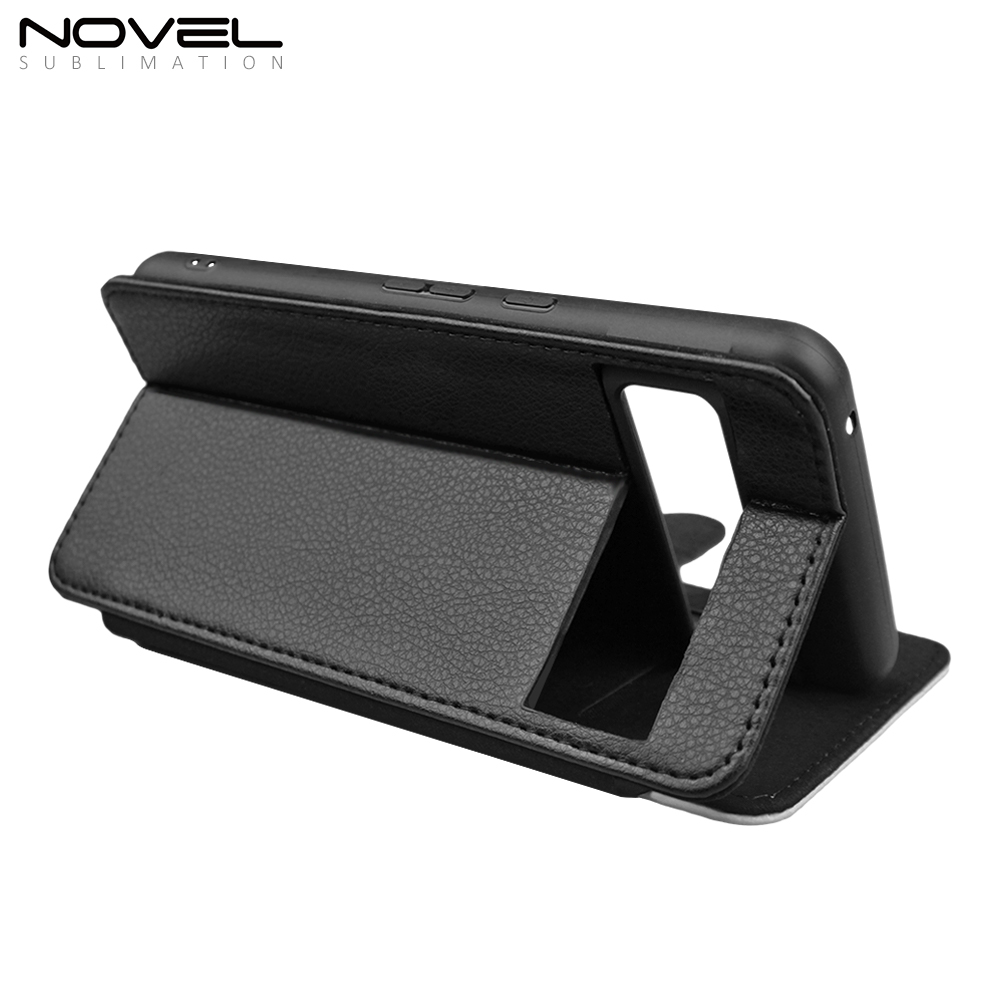 Sublimation Blank PU Leather Flip Phone Case Wallet TPU Inside with Card Holder and Stand for Google Pixel 8 Series