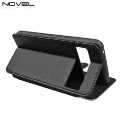Sublimation Blank PU Leather Flip Phone Case Wallet PC Inside with Card Holder and Stand for Google Pixel 8 Series