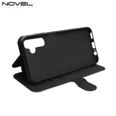Sublimation Blank PU Leather Flip Phone Case Wallet PC Inside with Card Holder and Stand for Samsung A Series