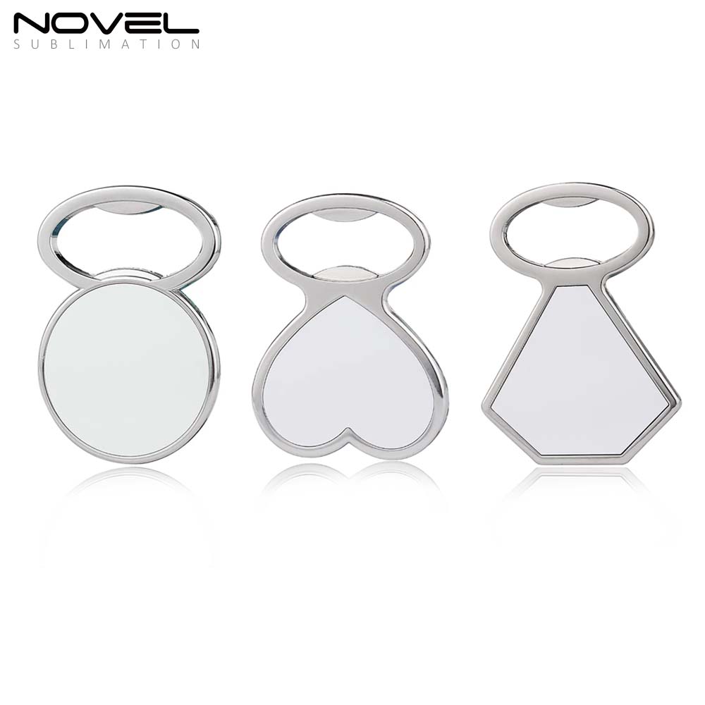 Custom Blank Sublimation Metal Bottle Opener Fridge Magnet with Three Shape