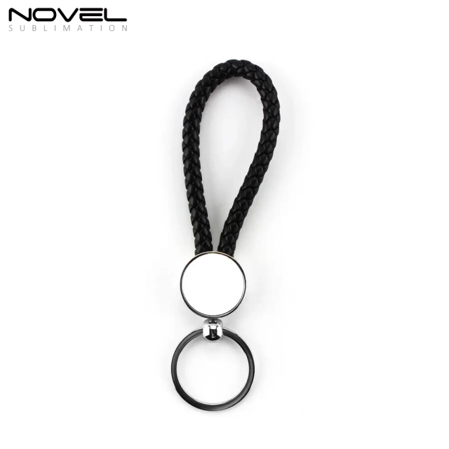 New!!! Custom Sublimation Blank Hanging Rope Keyring Zinc Alloy Keychain With Braided Rope