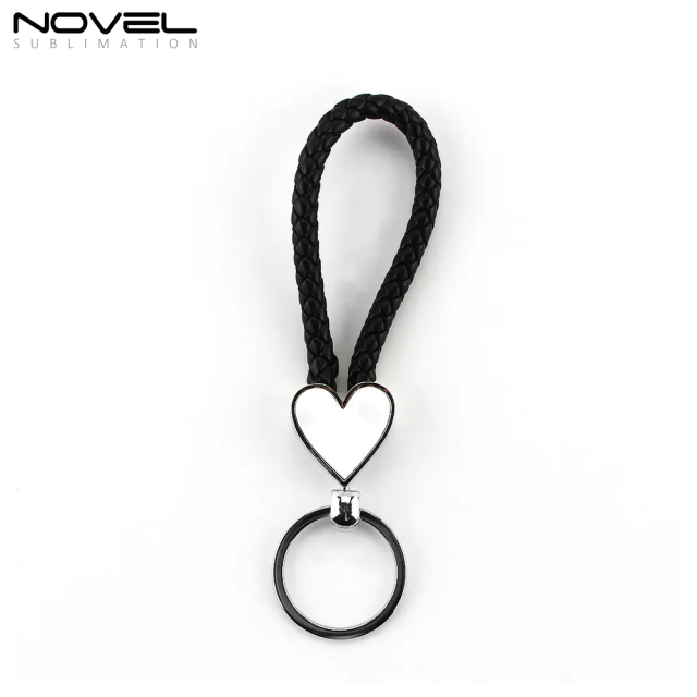 New!!! Custom Sublimation Blank Hanging Rope Keyring Zinc Alloy Keychain With Braided Rope