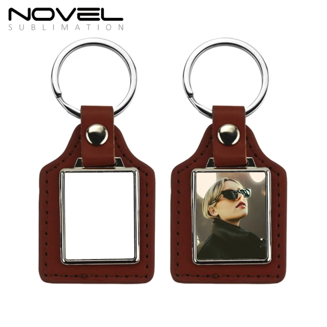 NEW Custom Blank Sublimation PU Back Keychain With Three Shapes