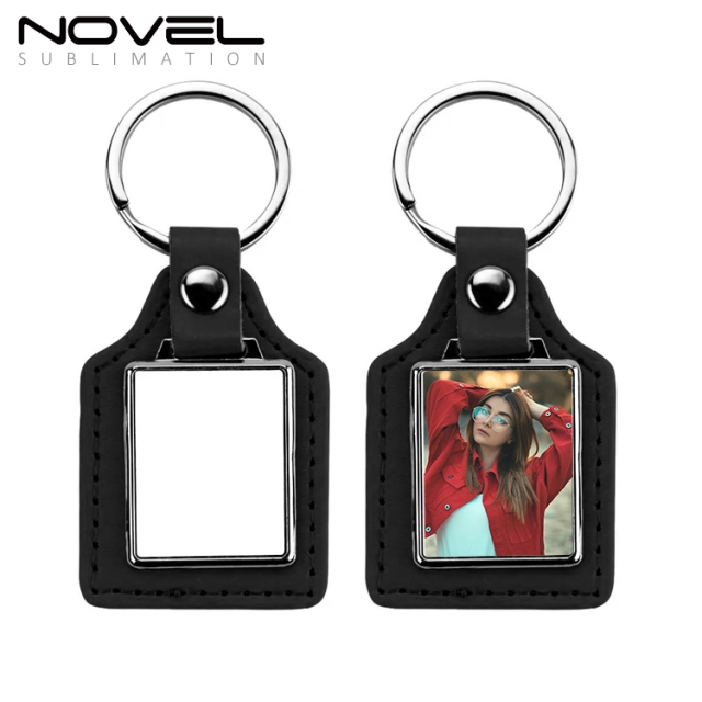 NEW Custom Blank Sublimation PU Back Keychain With Three Shapes