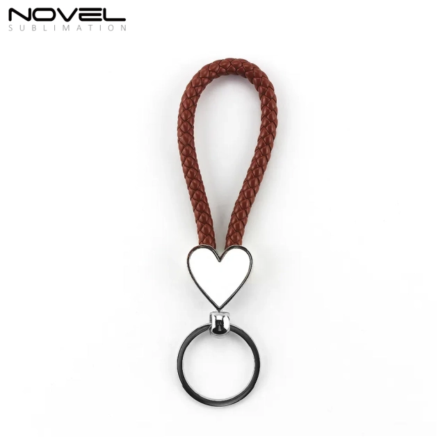 New!!! Custom Sublimation Blank Hanging Rope Keyring Zinc Alloy Keychain With Braided Rope