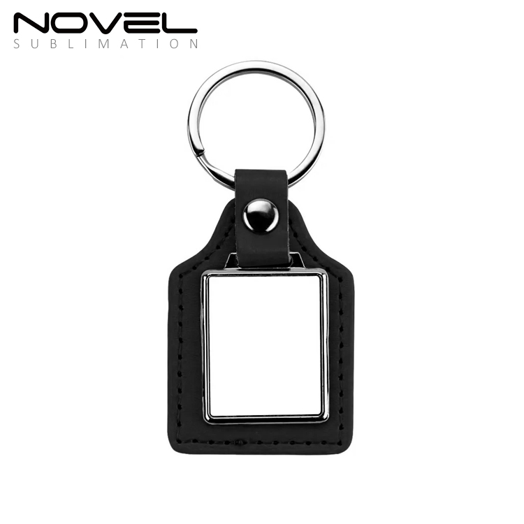 Disount Custom Blank Sublimation PU Back Keychain With Three Shapes