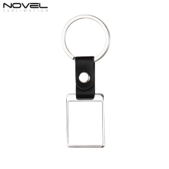 New Arrival Custom Blank Sublimation PU Back Keychain With Three Shapes