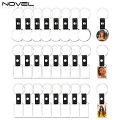 New Arrival Custom Blank Sublimation PU Back Keychain With Three Shapes