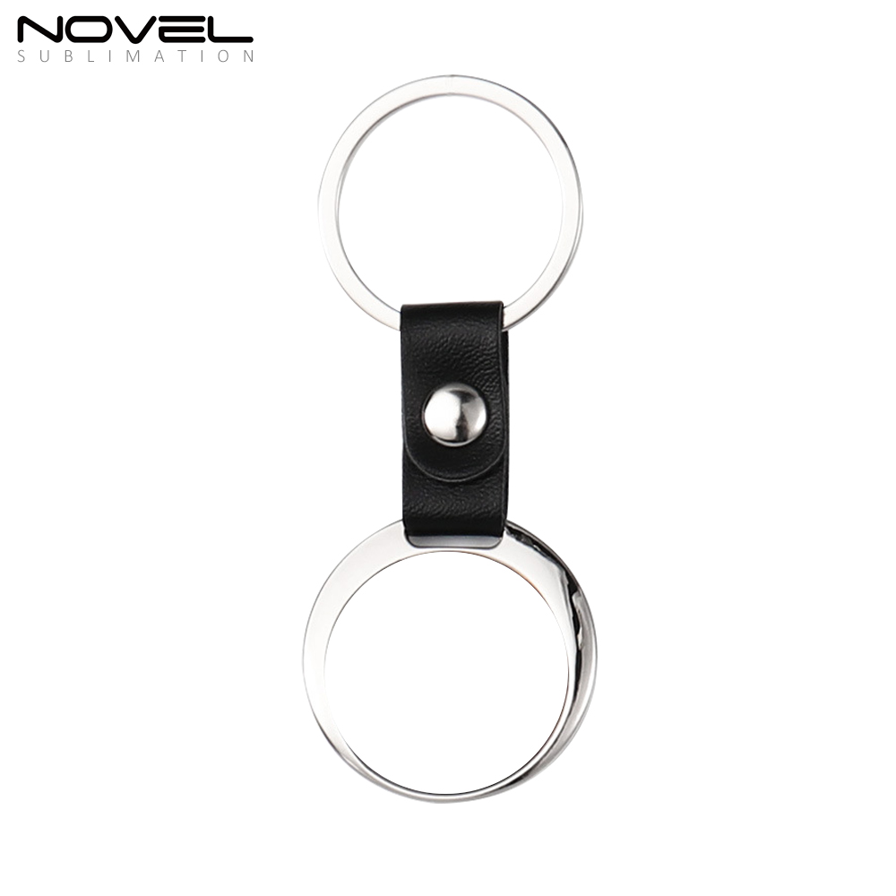 New Arrival Custom Keyring Blank Sublimation PU Back Keychain With Three Shapes
