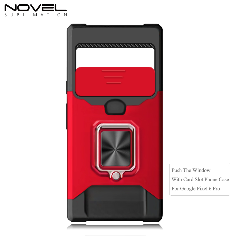 New Multifunctional Anti-drop Phone Case for Google Series with Card Slot & Sliding Window & Ring Holder Protective Cover