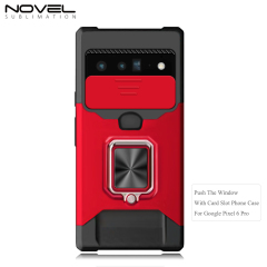 New Multifunctional Anti-drop Phone Case for Google Series with Card Slot & Sliding Window & Ring Holder Protective Cover
