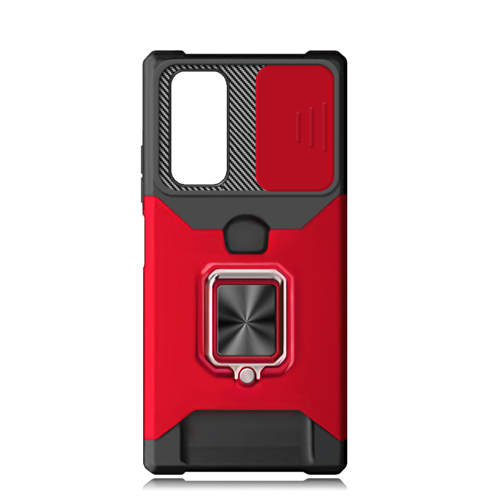 New Multifunctional Anti-drop Phone Case for Redmi Series with Card Slot & Sliding Window & Ring Holder Protective Cover