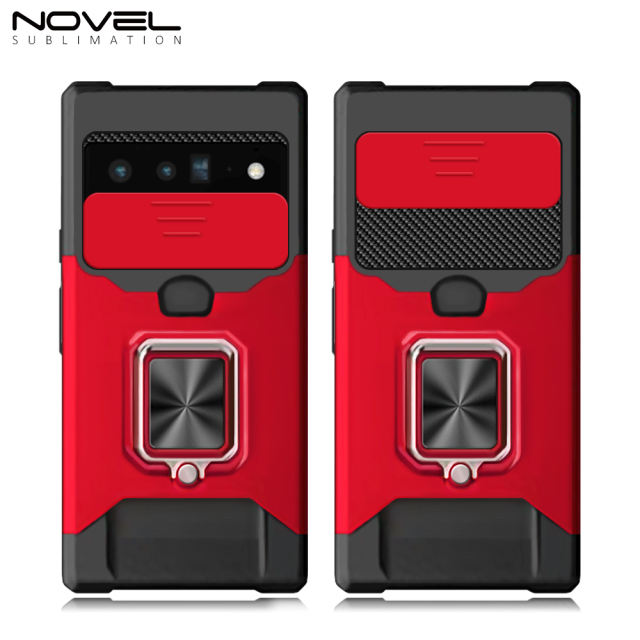 New Multifunctional Anti-drop Phone Case for Google Series with Card Slot & Sliding Window & Ring Holder Protective Cover