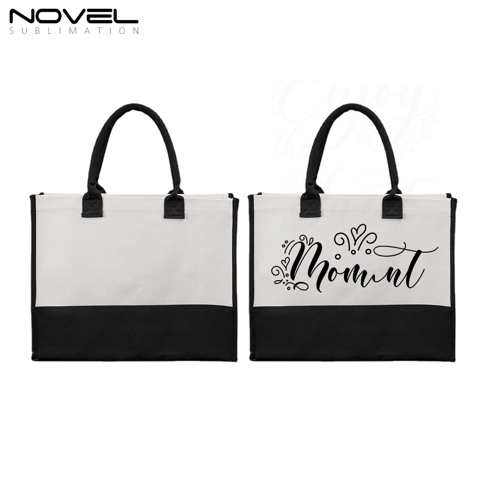 New Arrival Sublimation Blank Wide Bottom Shopping Linen Bag Reusable Custom Tote Bag