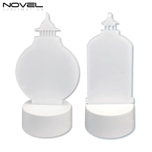 New Arrival Sublimation Acrylic LED Night Light with 2 Shapes Christmas Decoration Blank Pendant Lights