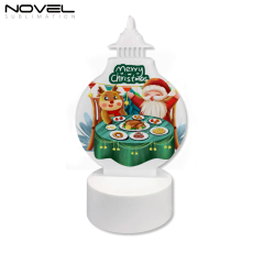 New Arrival Sublimation Acrylic LED Night Light with 2 Shapes Christmas Decoration Blank Pendant Lights