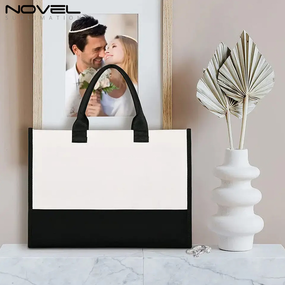 New Arrival Sublimation Blank Wide Bottom Shopping Linen Bag Reusable Custom Tote Bag