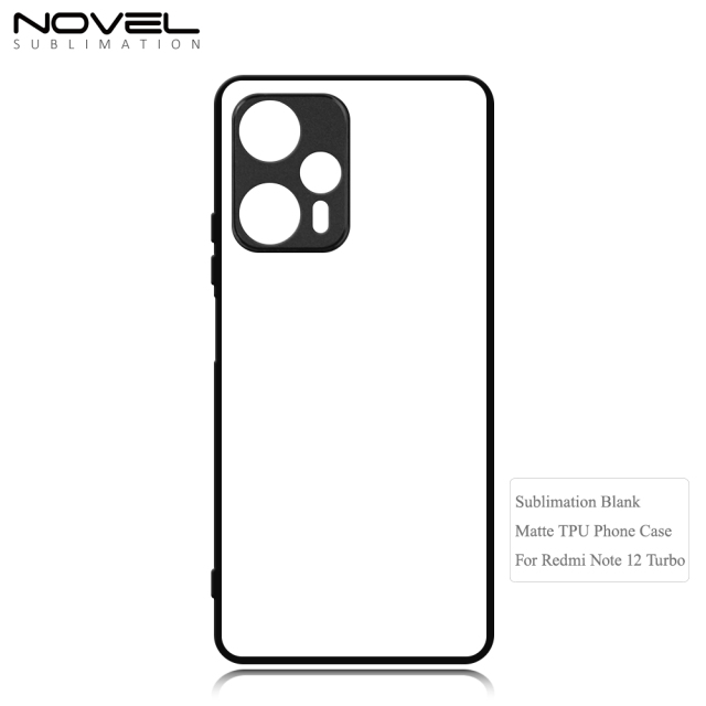 Smooth Sides!!! Sublimation Blank 2D TPU Phone Case Cover With Metal Insert For Redmi Note 12 Turbo