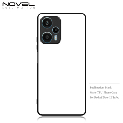 Smooth Sides!!! Sublimation Blank 2D TPU Phone Case Cover With Metal Insert For Redmi Note 12 Turbo