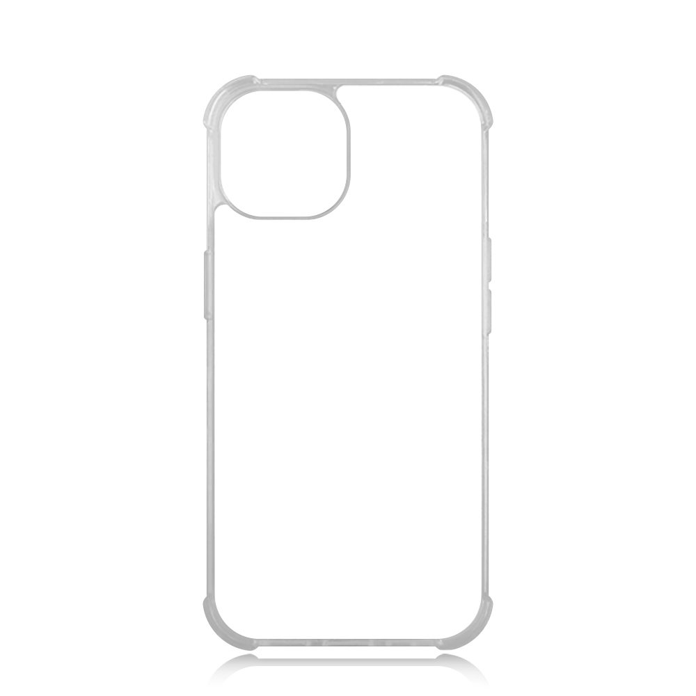 Strong Protection! For iPhone 15 Series Four Corner Anti-drop 2D TPU Phone Case Cover With Metal Insert For Sublimation Printing