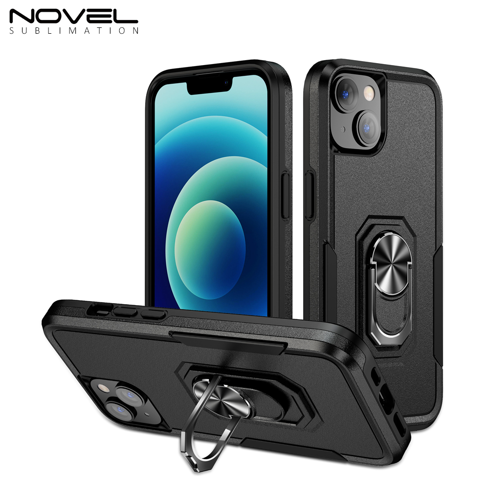 New 2-in-1 Phone with Bayer Material Magnetic Ring Car Phone Case for iPhone Series