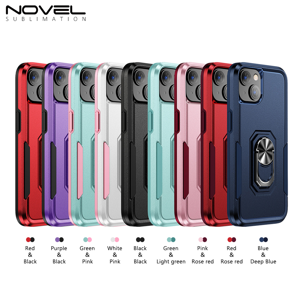 New 2-in-1 Phone with Bayer Material Magnetic Ring Car Phone Case for iPhone Series