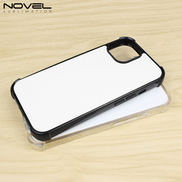 Strong Protection! For iPhone 15 Series Four Corner Anti-drop 2D TPU Phone Case Cover With Metal Insert For Sublimation Printing