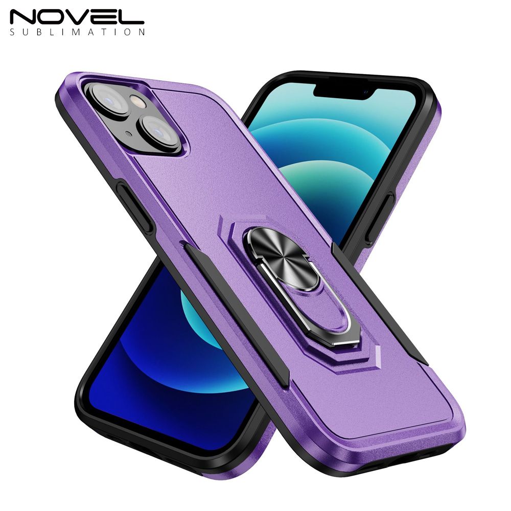 New 2-in-1 Phone with Bayer Material Magnetic Ring Car Phone Case for iPhone Series