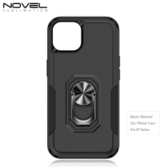 New 2-in-1 Phone with Bayer Material Magnetic Ring Car Phone Case for iPhone Series