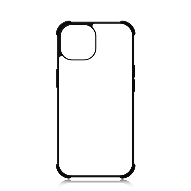 Strong Protection! For iPhone 15 Series Four Corner Anti-drop 2D TPU Phone Case Cover With Metal Insert For Sublimation Printing