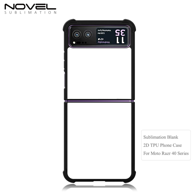 New Arrival Sublimation Blank 2D TPU Phone Case for MOTO Razr 40 Series DIY Shell With Aluminum Insert