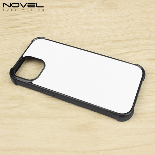 Strong Protection! For iPhone 15 Series Four Corner Anti-drop 2D TPU Phone Case Cover With Metal Insert For Sublimation Printing