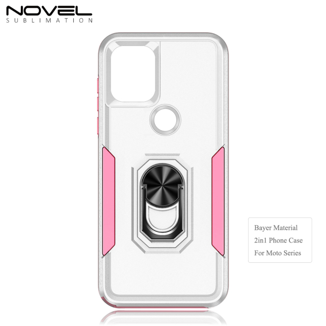 New 2-in-1 Phone with Bayer Material Magnetic Ring Car Phone Case for Moto Series