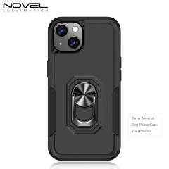 New 2-in-1 Phone with Bayer Material Magnetic Ring Car Phone Case for iPhone Series