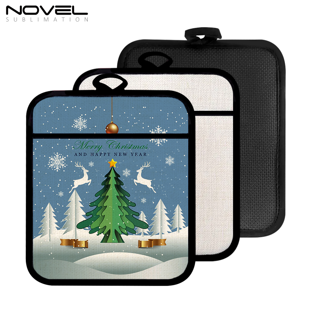 New Arrival Sublimation Blank Cotton Linene Heat Insulation Mat with Black Overlock