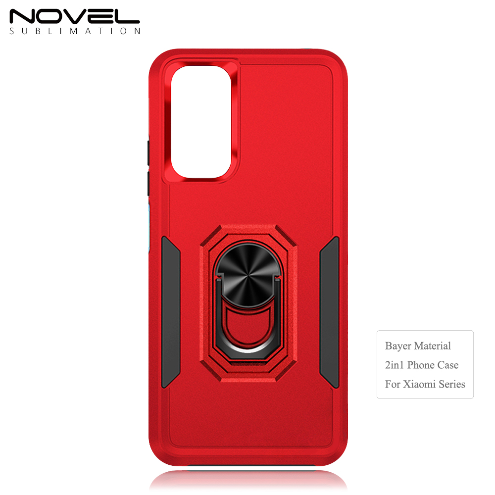New 2-in-1 Phone with Bayer Material Magnetic Ring Car Phone Case for Xiaomi Series